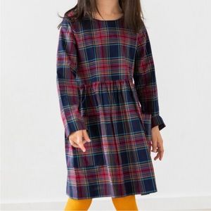 Girls Hanna Andersson Chalkboard plaid dress size 130